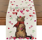 Chemin de Table Saint-Valentin en Lin Eucalyptus & Cœurs d’Amour - Vignette | setdetable