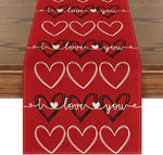 Chemin de Table Saint-Valentin en Lin Eucalyptus & Cœurs d’Amour - Vignette | setdetable