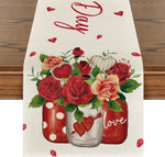 Chemin de Table Saint-Valentin en Lin Eucalyptus & Cœurs d’Amour - Vignette | setdetable
