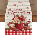 Chemin de Table Saint-Valentin en Lin Eucalyptus & Cœurs d’Amour - Vignette | setdetable