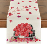Chemin de Table Saint-Valentin en Lin Eucalyptus & Cœurs d’Amour - Vignette | setdetable