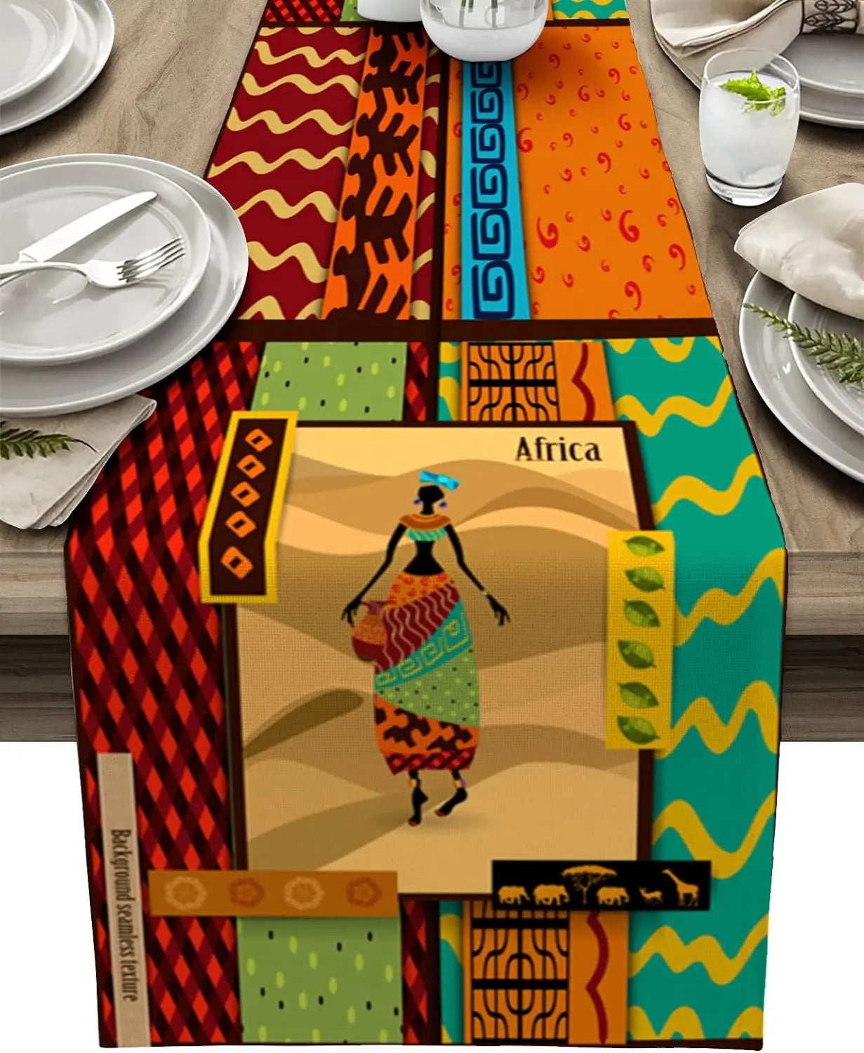 Chemin de Table en Lin Africain – Réutilisable modele