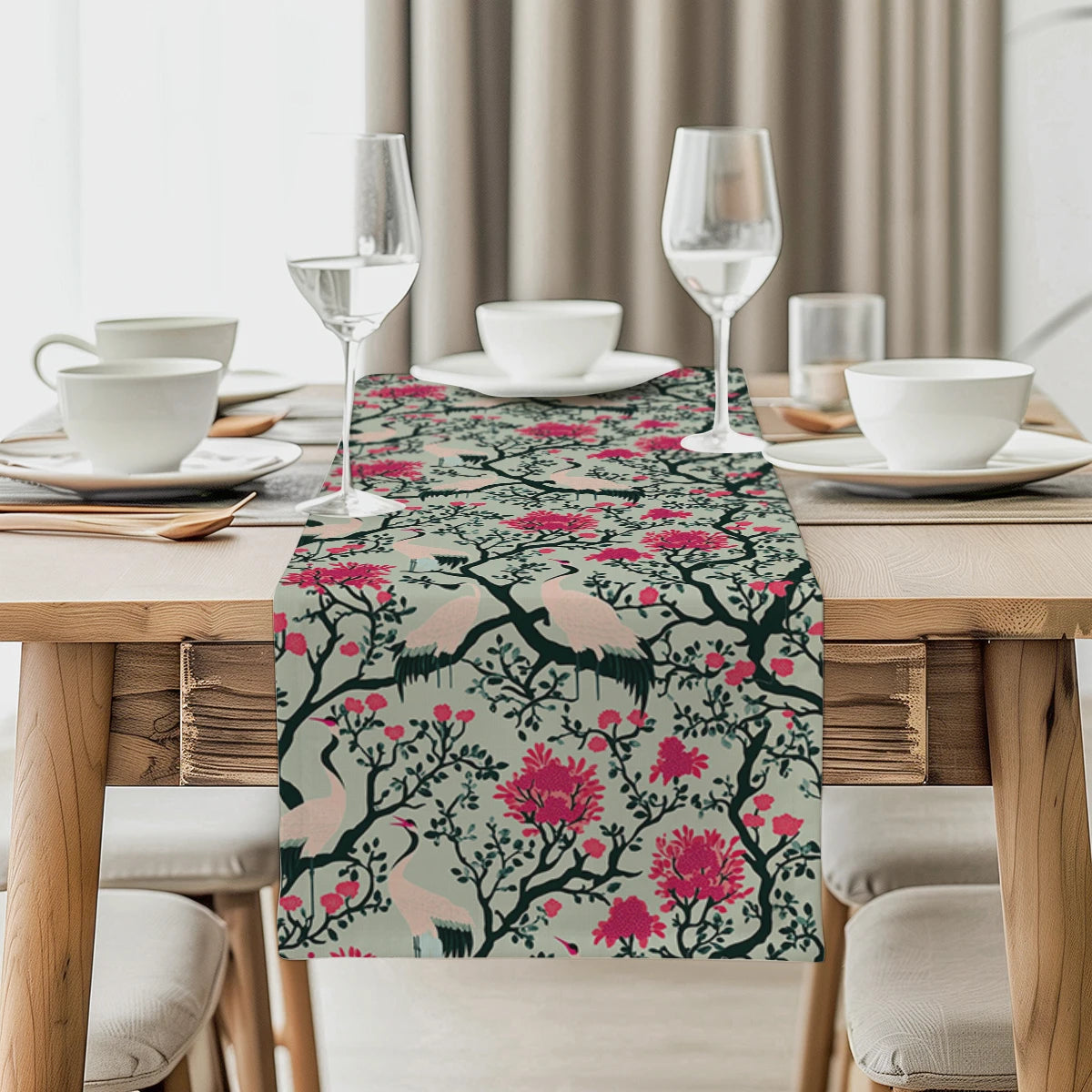 Chemin de table chinese cran fleuri