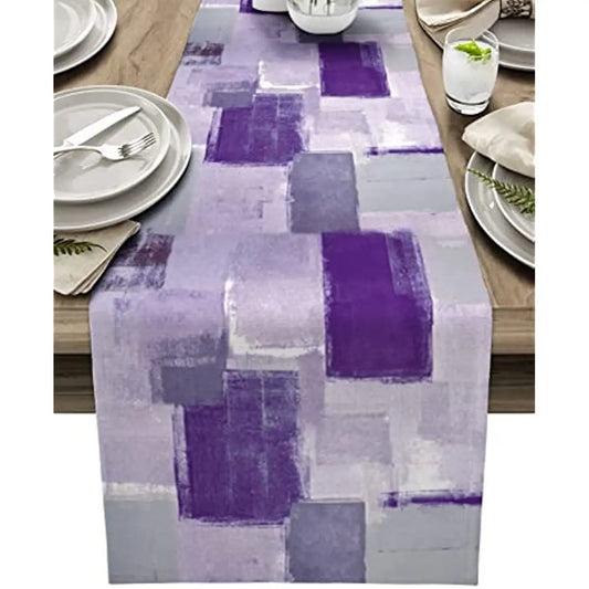 Chemin de table en lin graffiti 