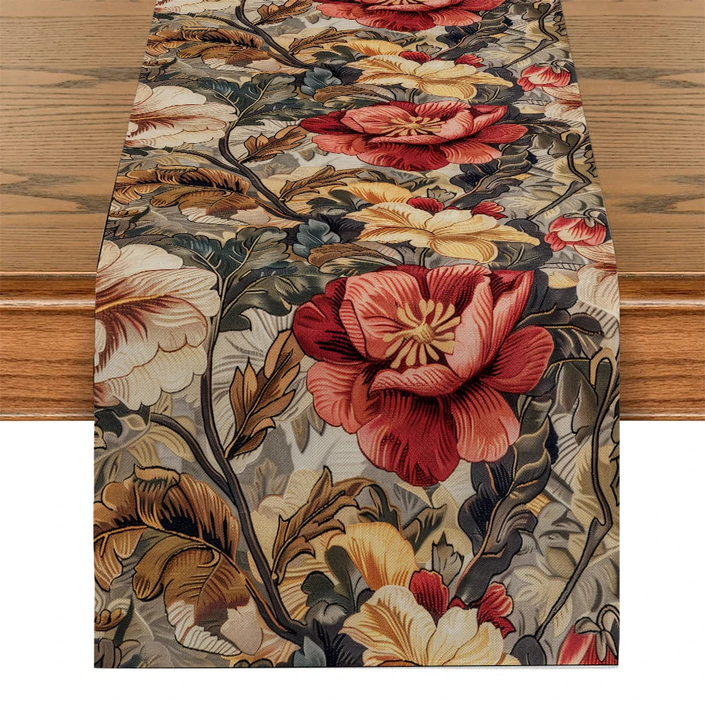 Chemin de table fleurs vintages
