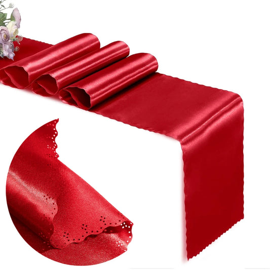 Chemin de table satin rouge