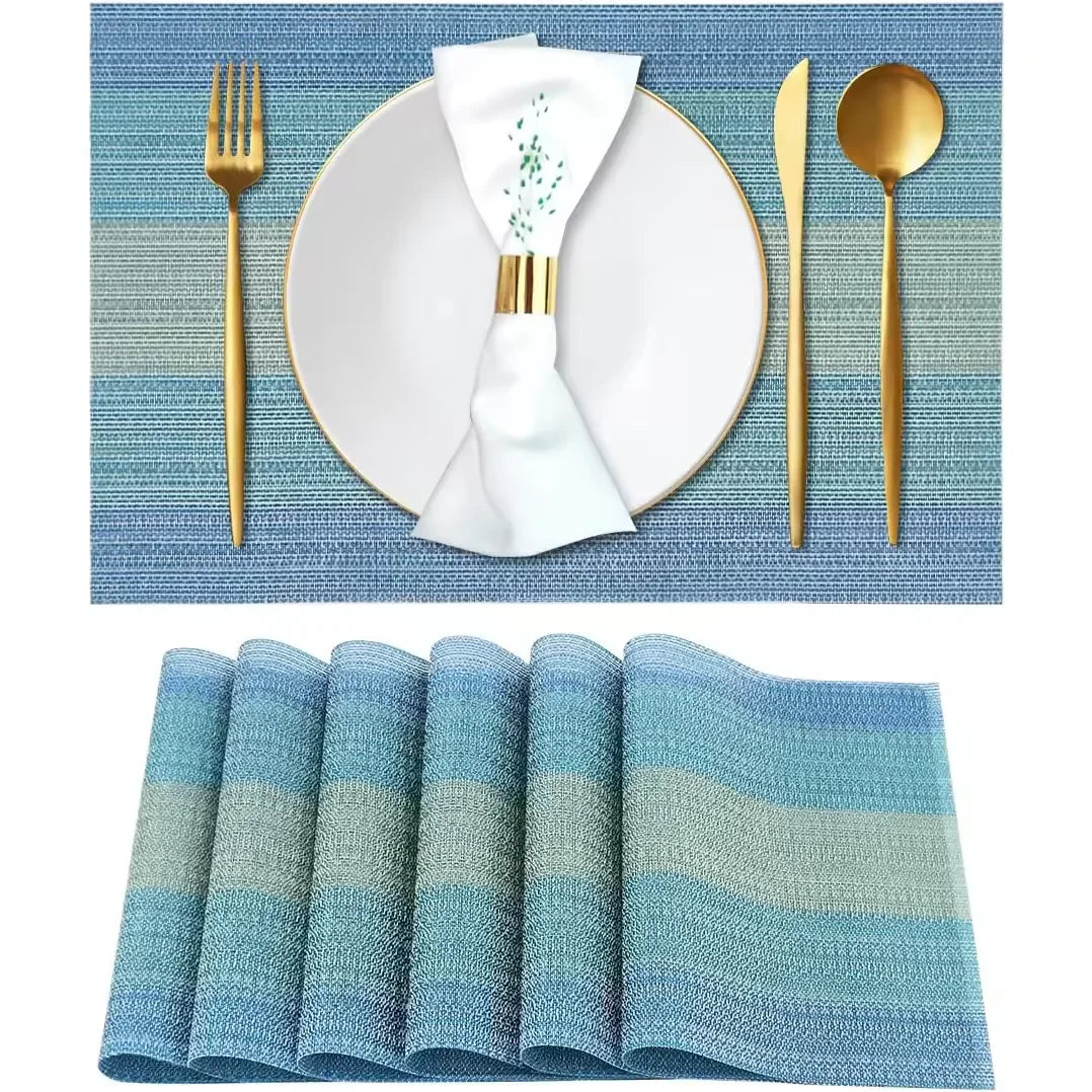 Set PVC style hôtelier bleu