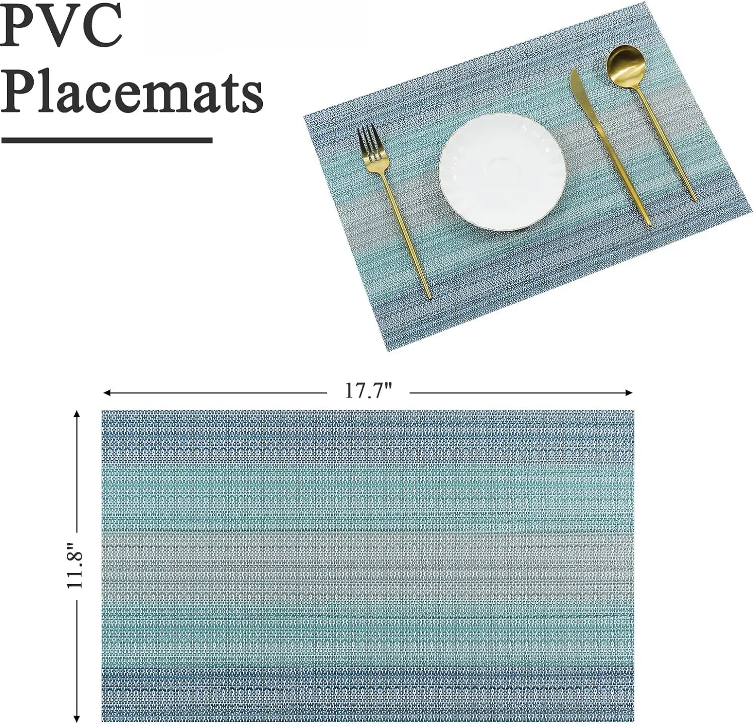 Set PVC style hôtelier bleu