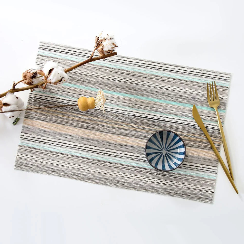1Set de Table PVC Bambou Résistant à la Chaleur