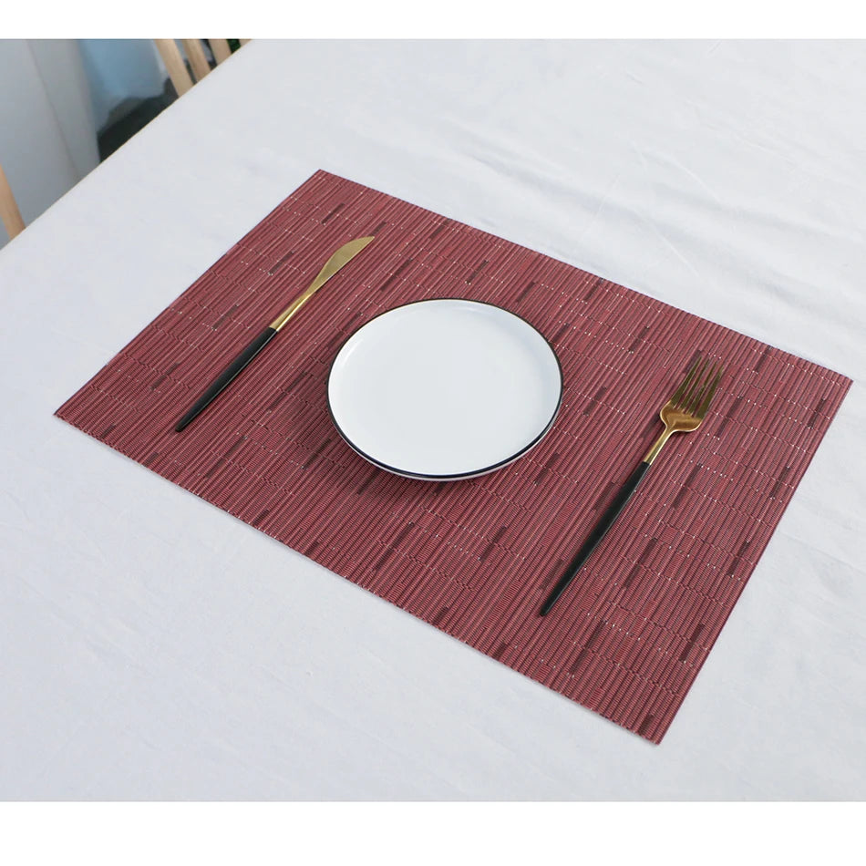 Set de Table PVC Bambou Résistant à la Chaleur rouge