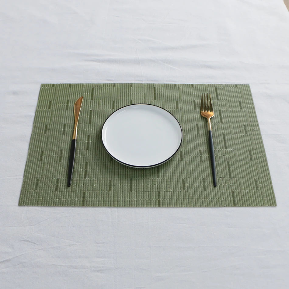 Set de Table PVC Bambou Résistant à la Chaleur vert