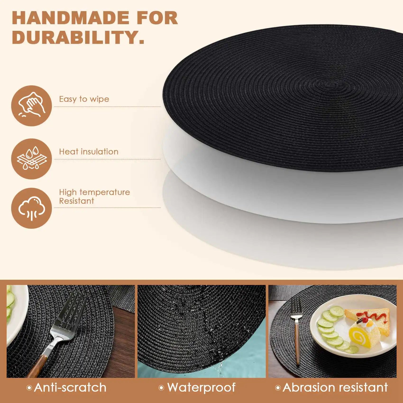 Set de Table Rond Noir ? details