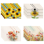 Set de Table en Lin Motif Floral Printanier Aquarelle - Vignette | setdetable