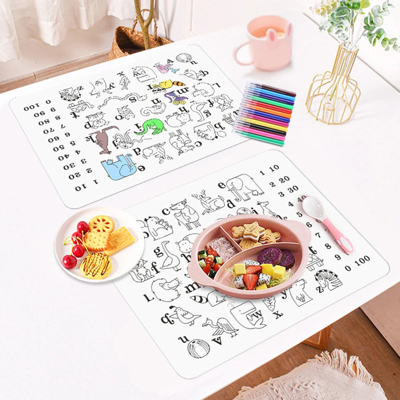 Set de Table en Silicone Réutilisable Graffiti & Alphabet