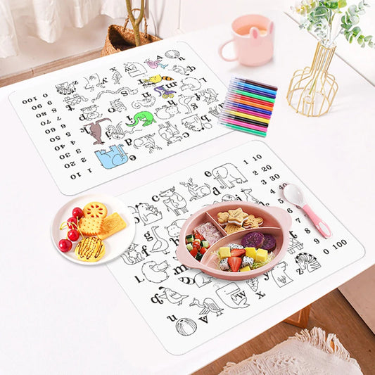 Set de Table en Silicone Réutilisable Graffiti & Alphabet