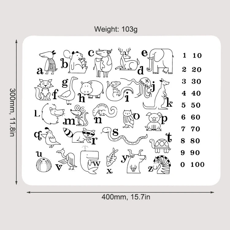 Set de Table en Silicone Réutilisable Graffiti & Alphabet taille