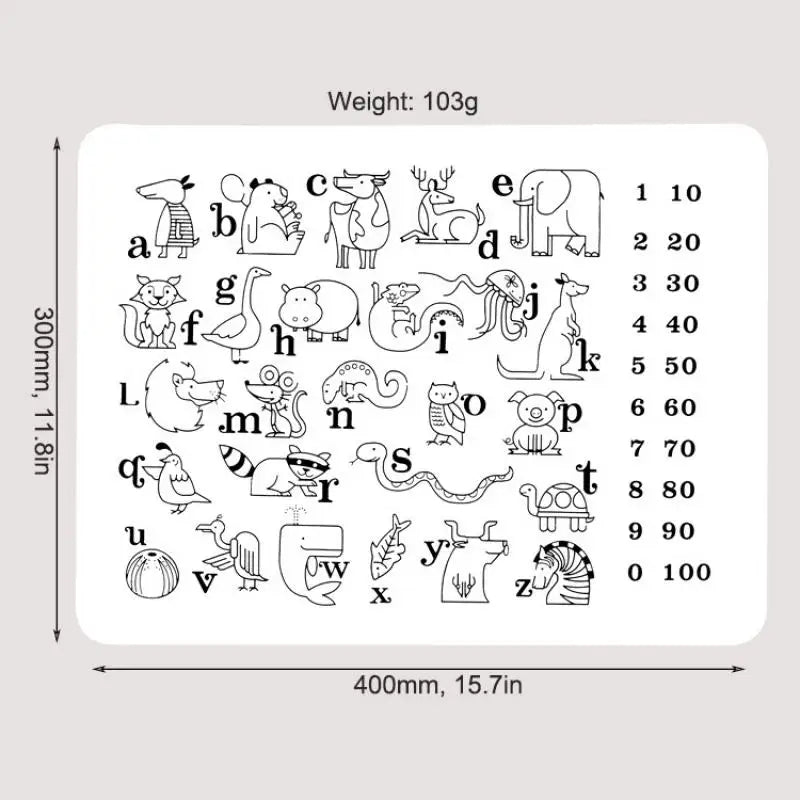 Set de Table en Silicone Réutilisable Graffiti & Alphabet taille