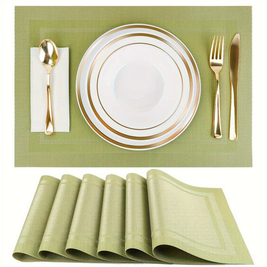 Set de table en PVC lavable vert rectangle