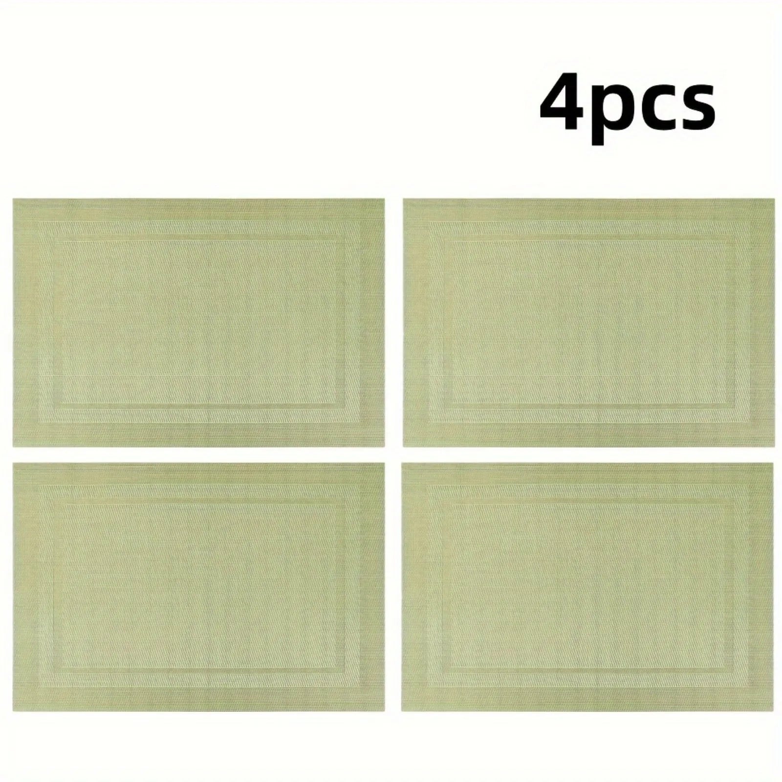 Set de table en PVC lavable vert rectangle