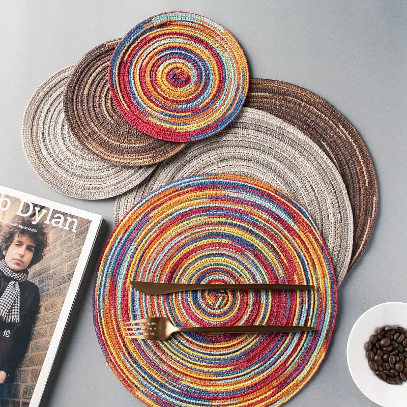 Set de table rond vinyle colorés