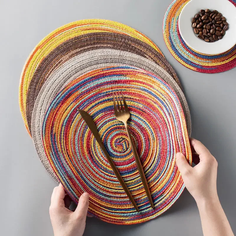 Set de table rond vinyle colorés