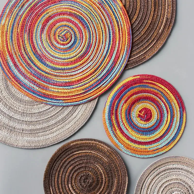 Set de table rond vinyle colorés3