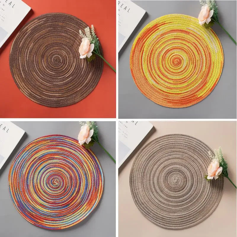 Set de table rond vinyle colorés