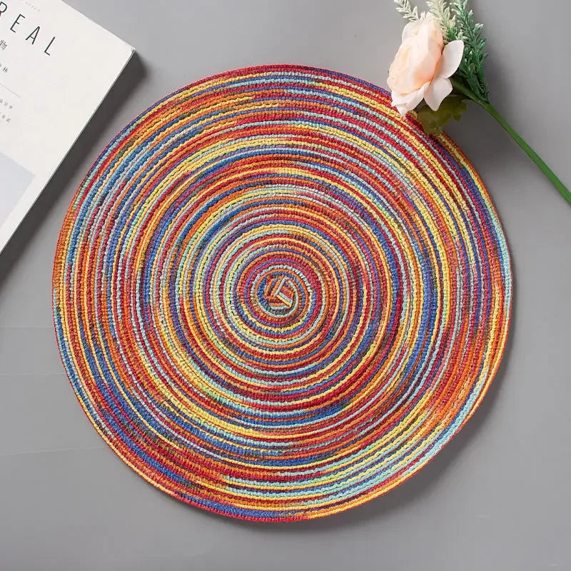 Set de table rond vinyle colorés