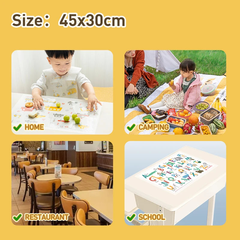 Sets de table avec motifs animaux éducatifs portatifs1