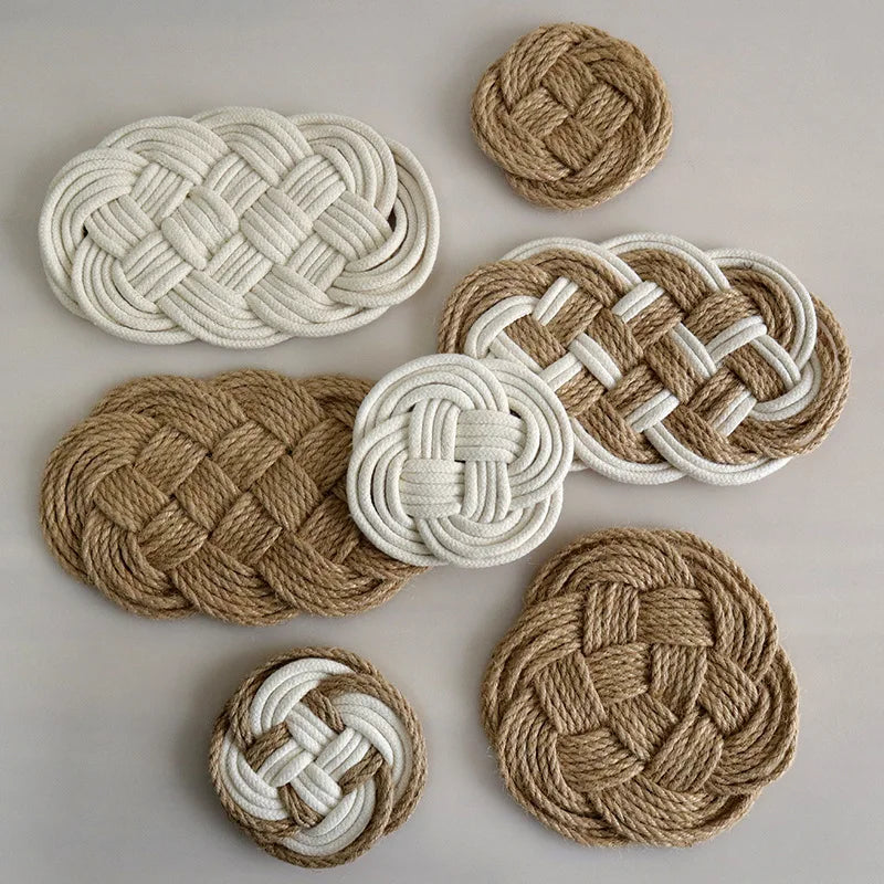Sets de table tricotés en coton croisés