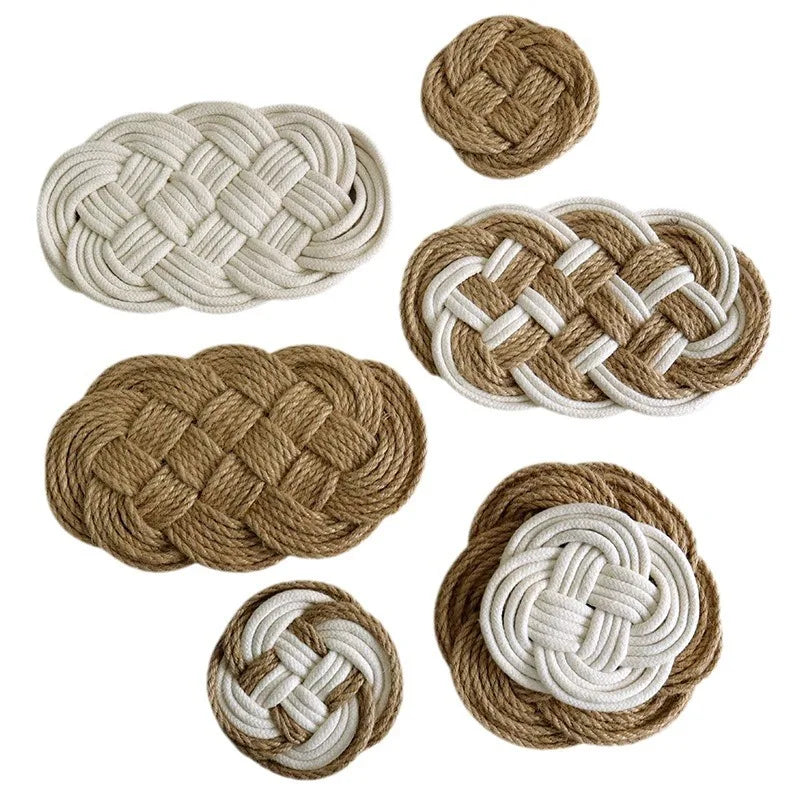 Sets de table tricotés en coton croisés