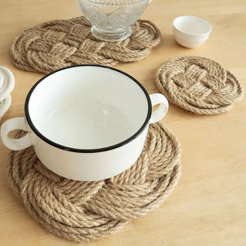 Sets de table tricotés en coton croisés