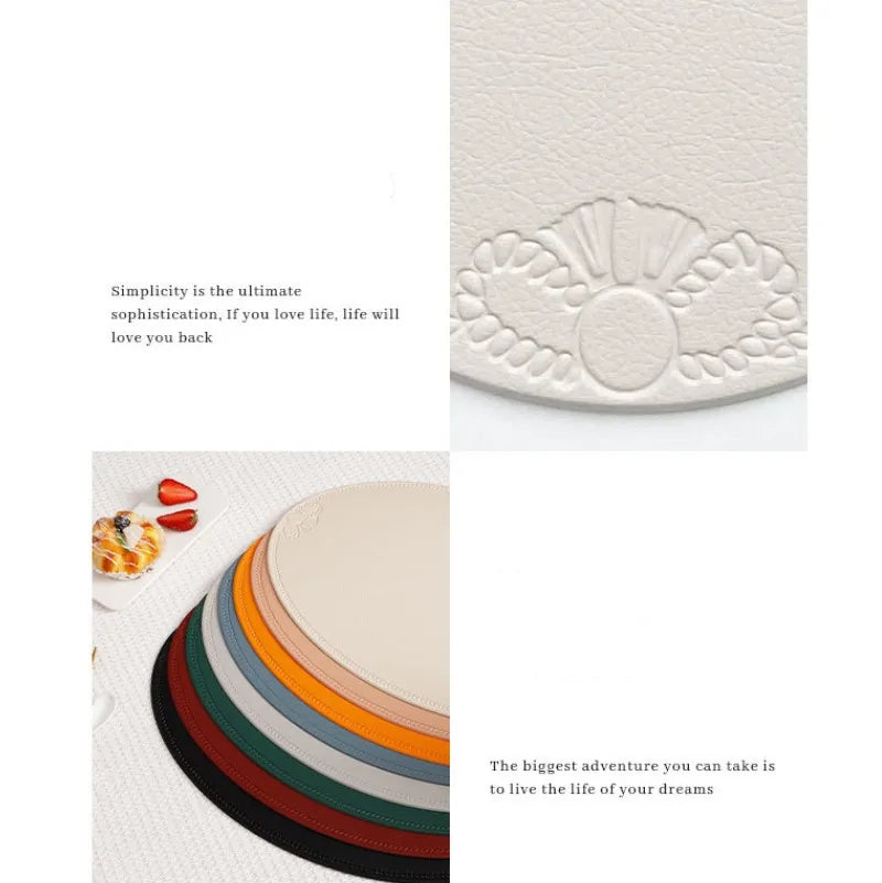 Un set de table en cuir rétro imperméable