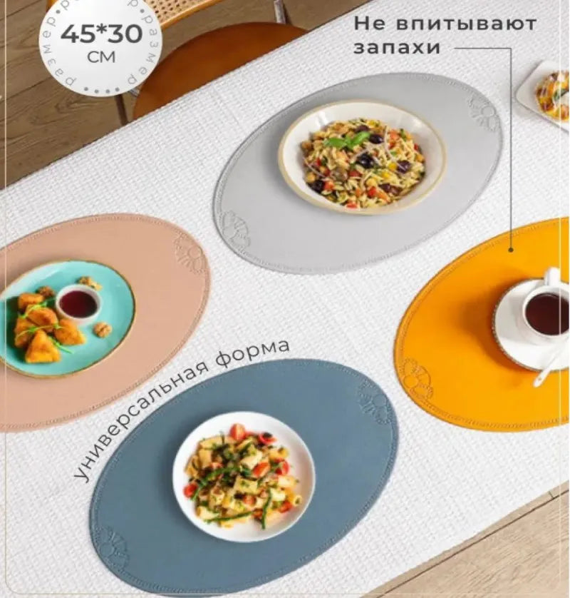 Un set de table en cuir rétro imperméable