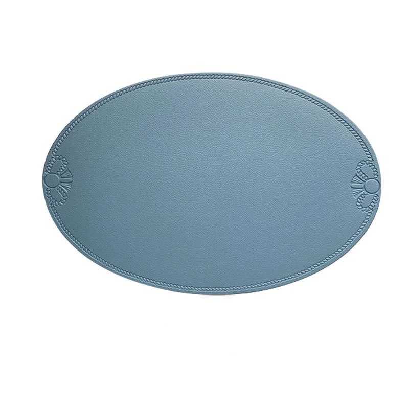 Un set de table en cuir rétro imperméable bleue