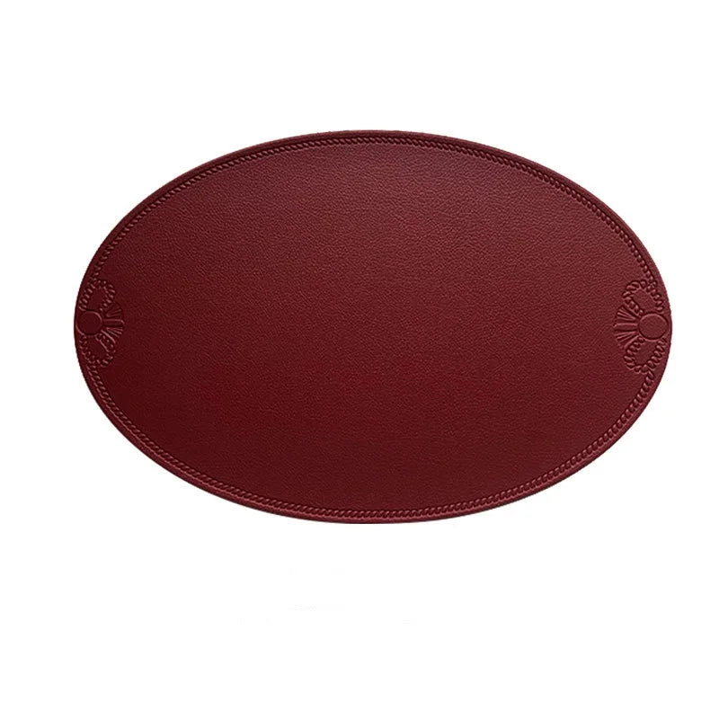 Un set de table en cuir rétro imperméablerouge