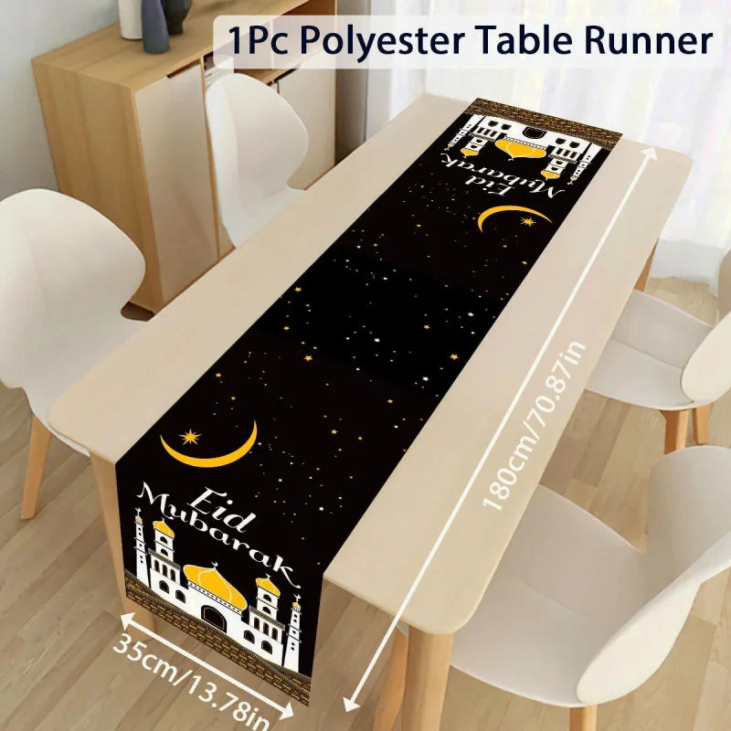 eid mubarak noir fonce chemin de table 