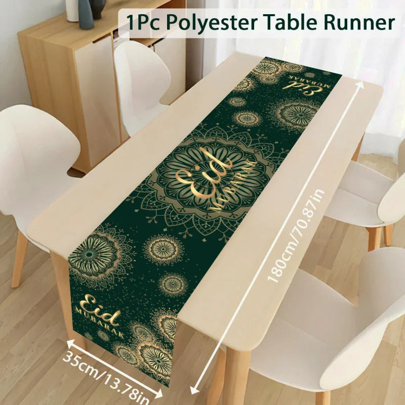 eid mubarak bleue chemin de table