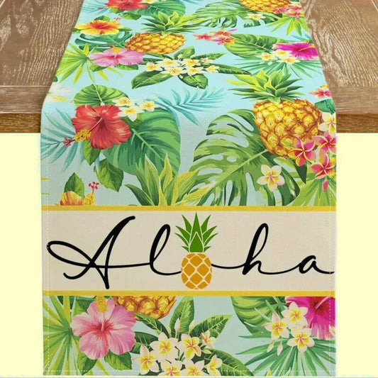 Chemin de table ananas tropical