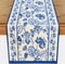 chemin de table bleu floral réutilisable