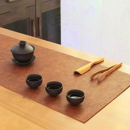 Chemin de table cuir solide premium luxeux