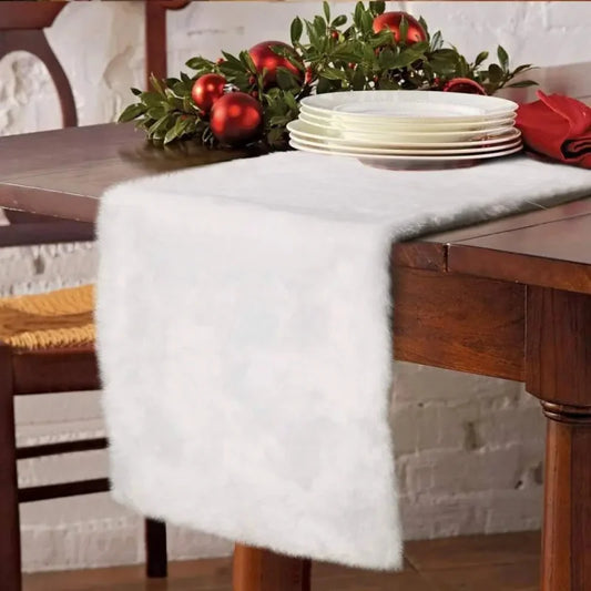 Chemin de table de fourrure de luxe 