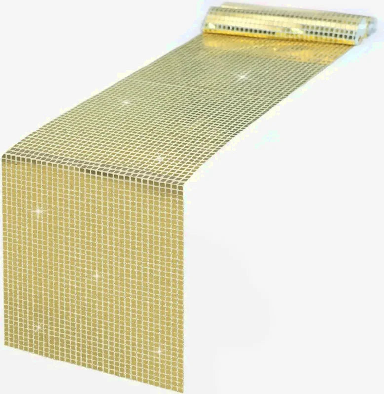 Chemin de Table Disco à Paillettes  – Effet Miroir Or/Argent style 6