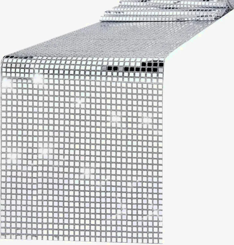 Chemin de Table Disco à Paillettes  – Effet Miroir Or/Argent style 5
