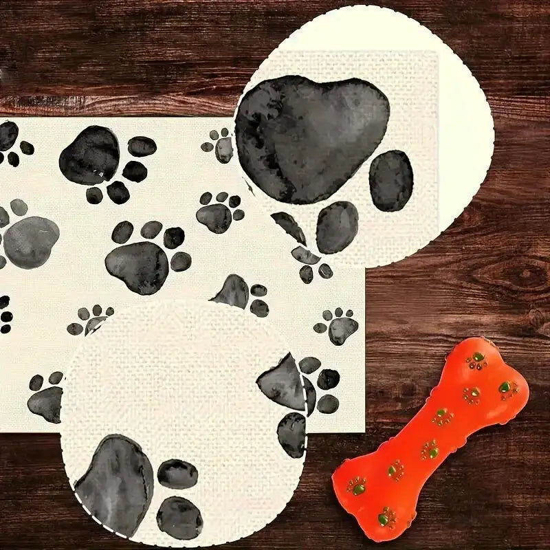 Chemin de table empreinte de chien