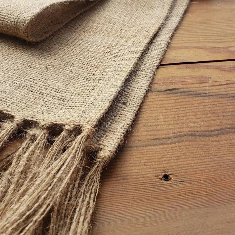 chemin de table en jute naturelle details