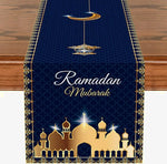 Chemin de table fête de Ramadan en lin mosquée - Vignette | setdetable