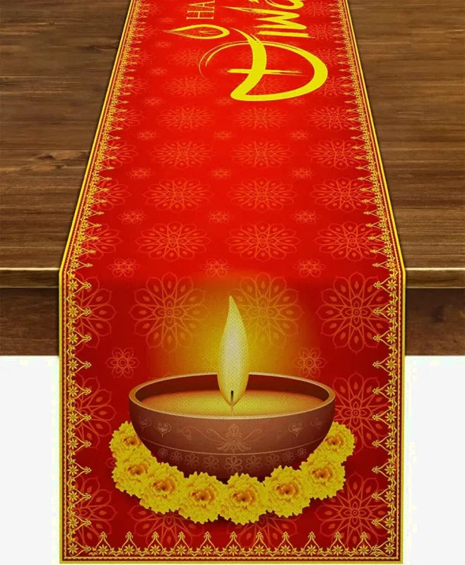 Chemin de table fêtes de Diwali inde