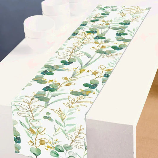 Chemin de table jungle eucalyptus pour communion