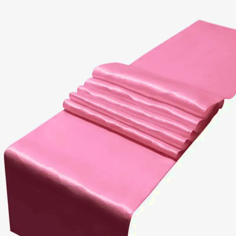 chemin de table satin rose